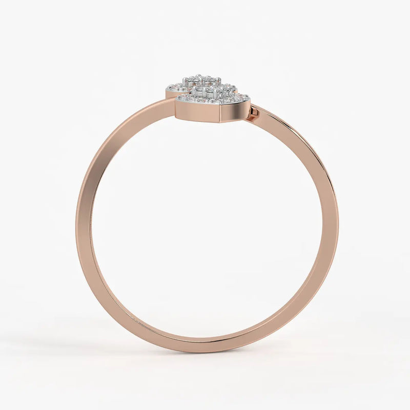 Double Heart Open Ladies Ring