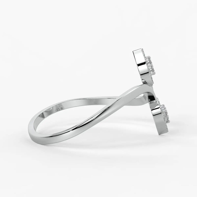 Double Heart Open Ladies Ring