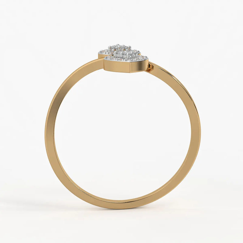 Double Heart Open Ladies Ring