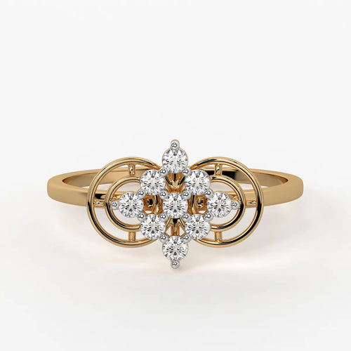 Circle Bloom Cluster Ladies Ring