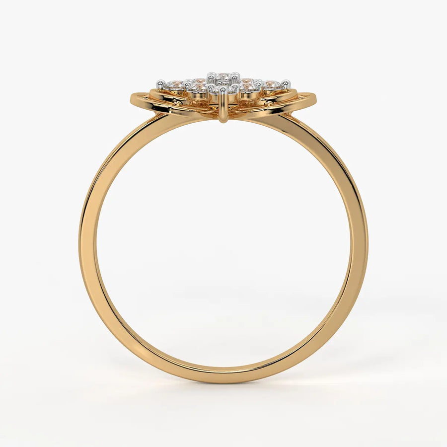 Circle Bloom Cluster Ladies Ring
