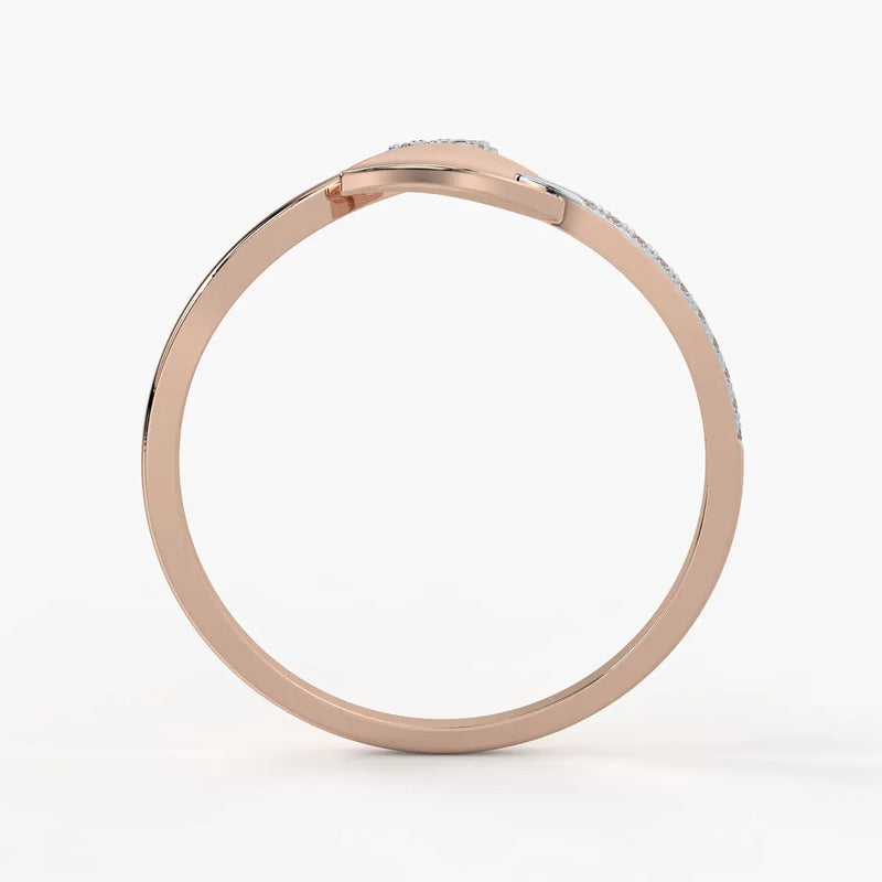 Twin Leaf Accent Ladies Ring