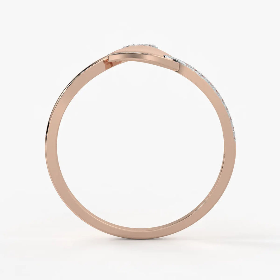 Twin Leaf Accent Ladies Ring