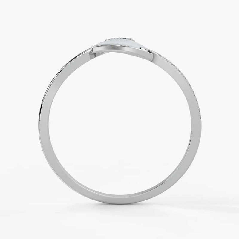 Twin Leaf Accent Ladies Ring