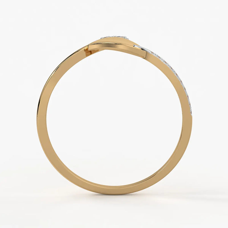 Twin Leaf Accent Ladies Ring