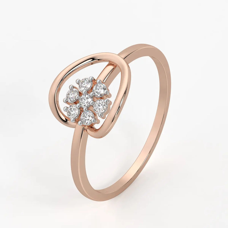 Swirl Cluster Ladies Ring