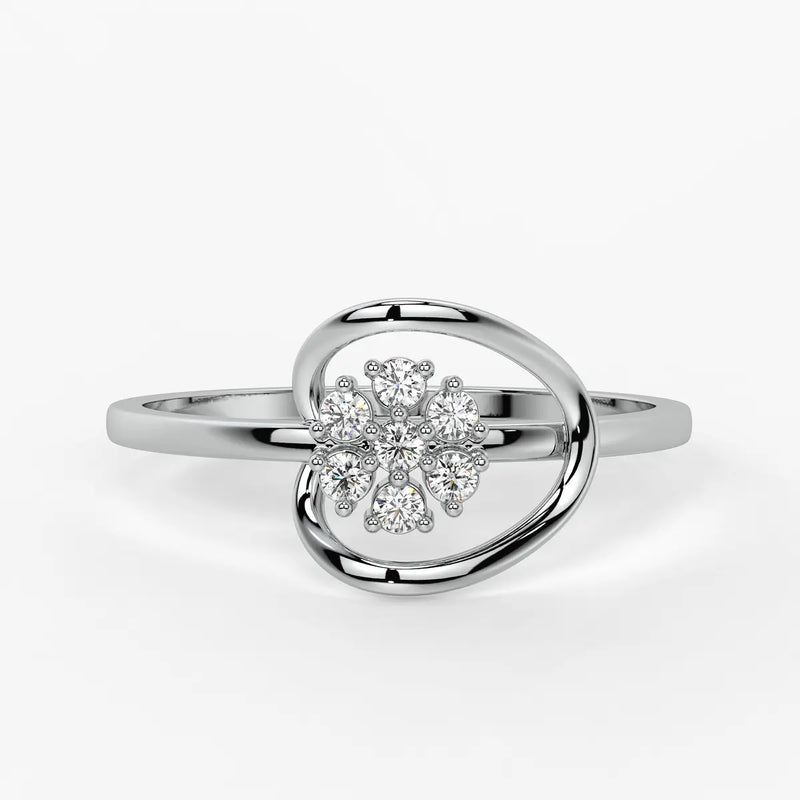 Swirl Cluster Ladies Ring