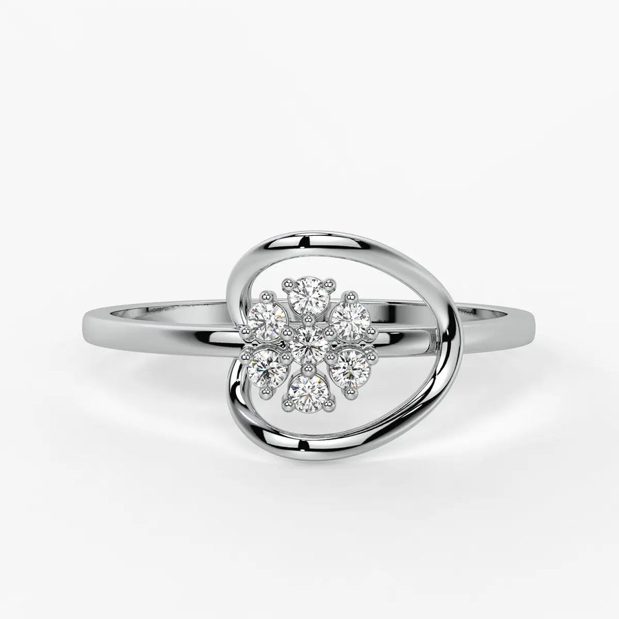 Swirl Cluster Ladies Ring