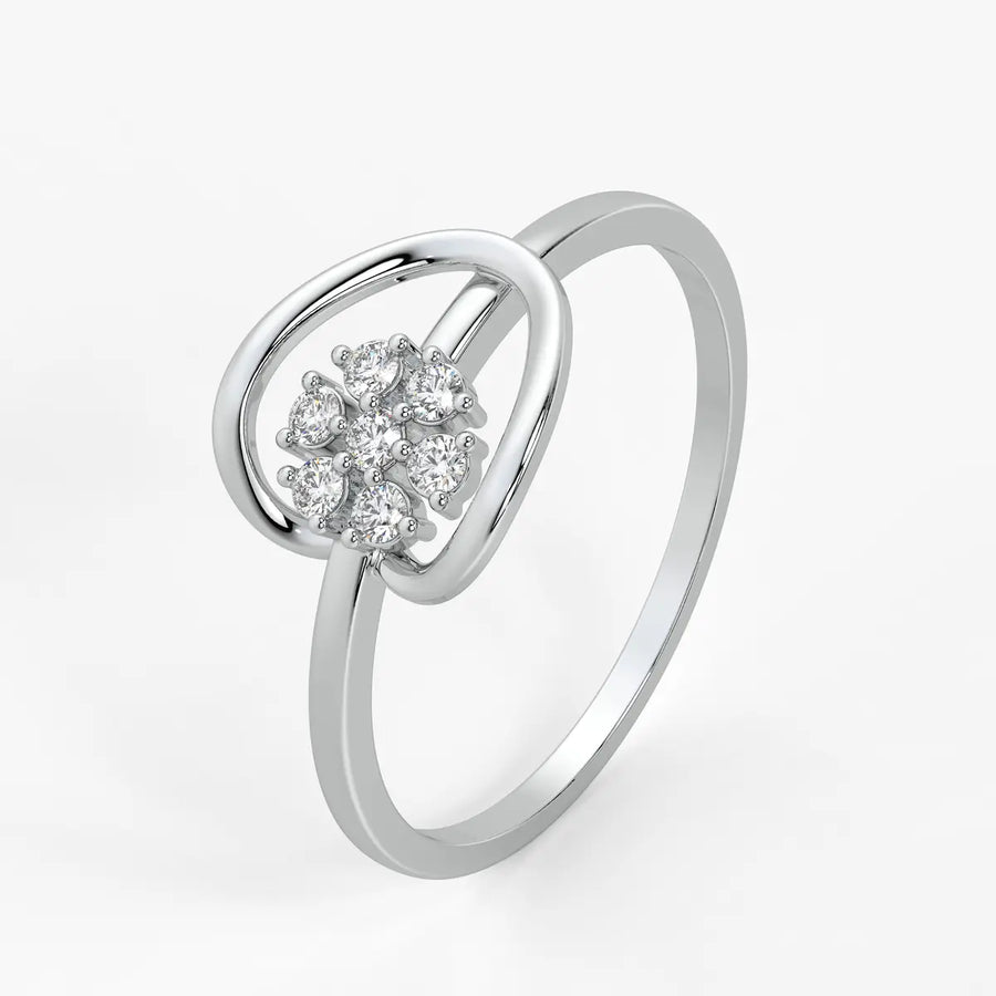 Swirl Cluster Ladies Ring
