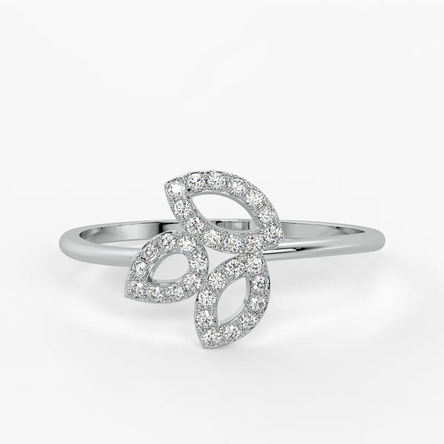 Triple Leaf Cluster Ladies Ring