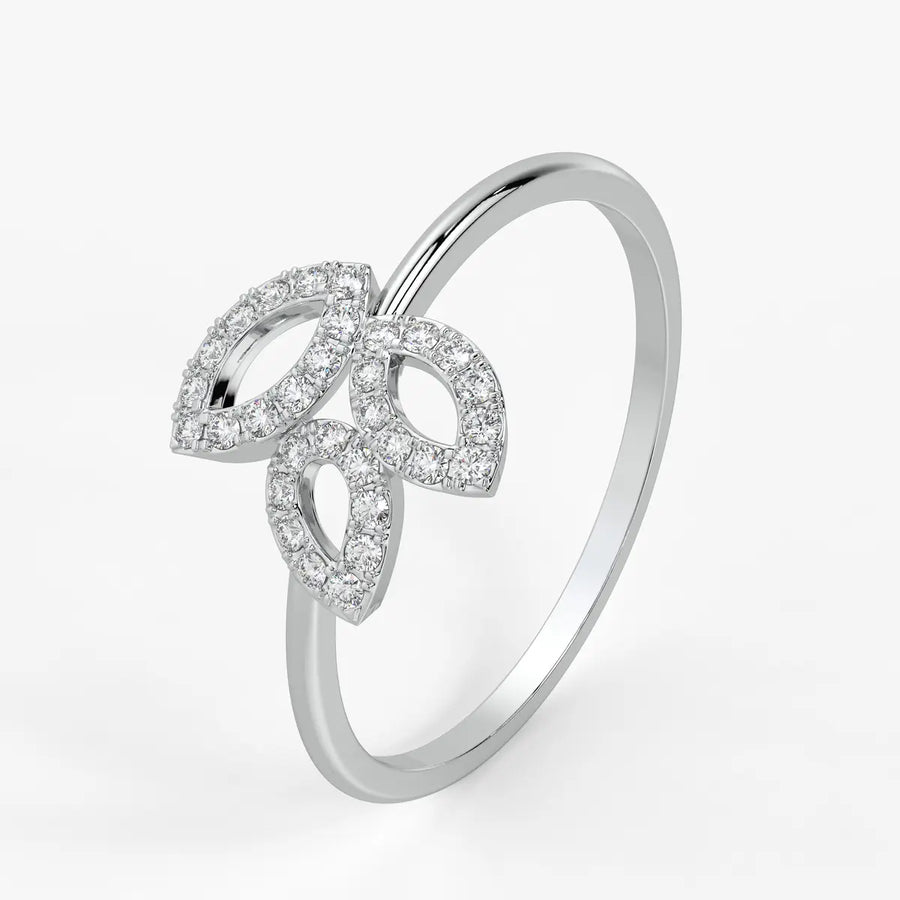 Triple Leaf Cluster Ladies Ring