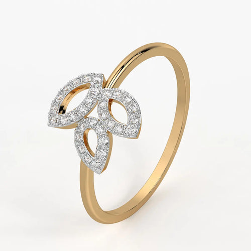 Triple Leaf Cluster Ladies Ring