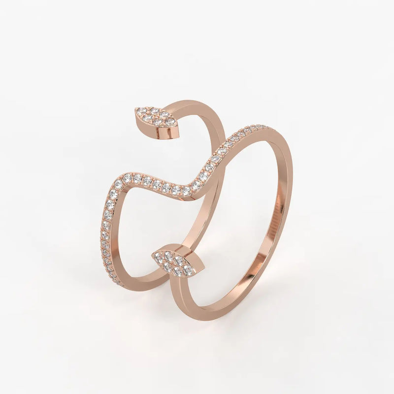 Leaf Wrap Open Ladies Ring