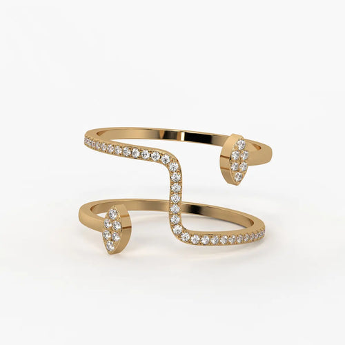 Leaf Wrap Open Ladies Ring