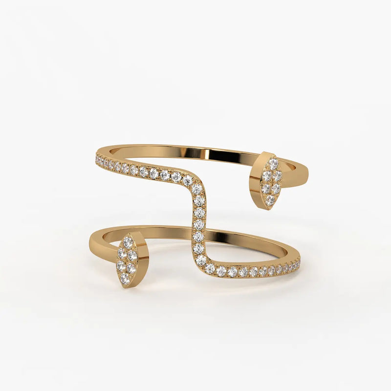 Leaf Wrap Open Ladies Ring