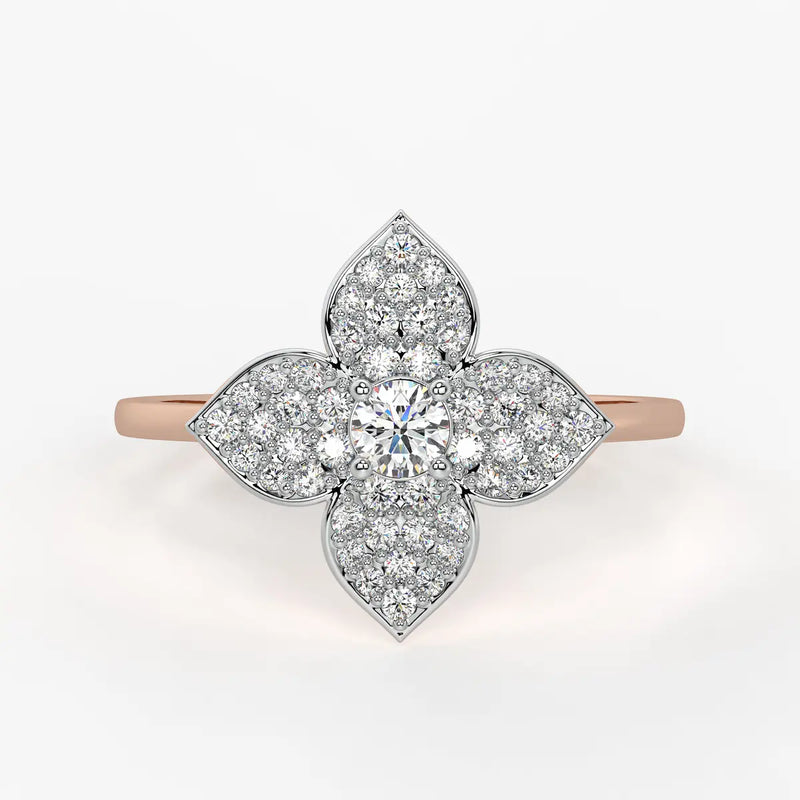 Bloom Petal Cluster Ladies Ring