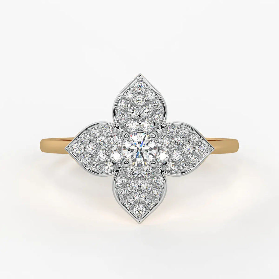 Bloom Petal Cluster Ladies Ring