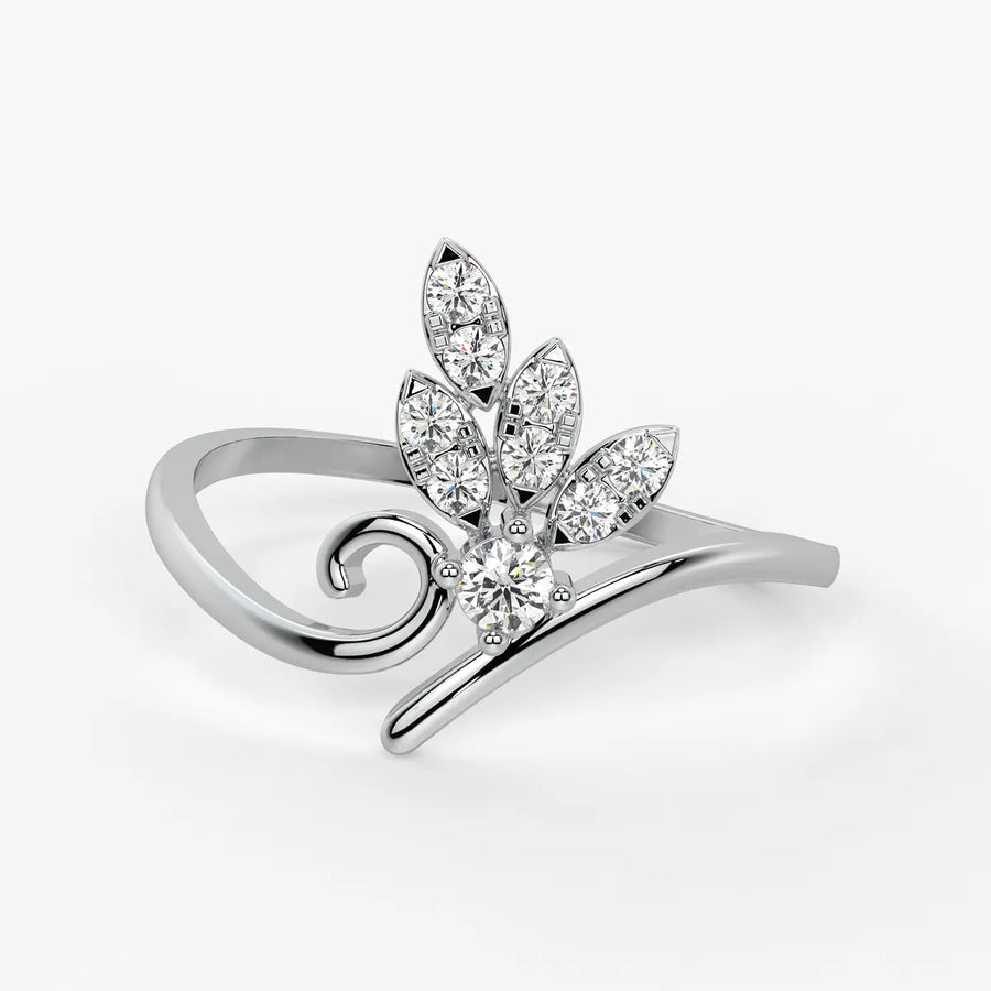 Floral Swirl Open Ladies Ring