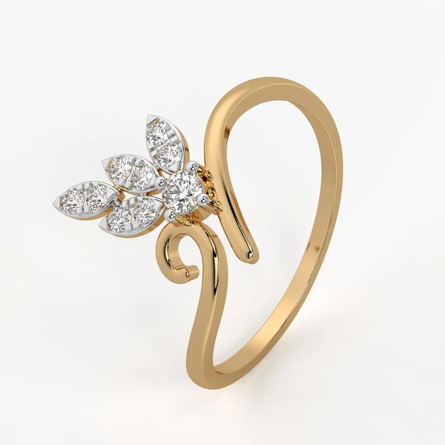 Floral Swirl Open Ladies Ring