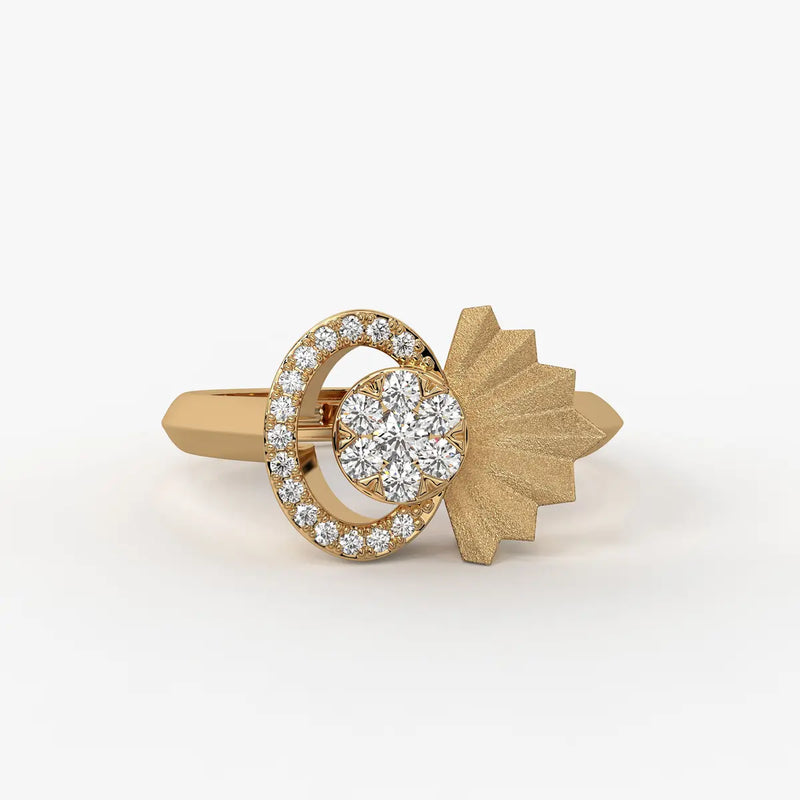 Sunflare Bloom Diamond Statement Ring