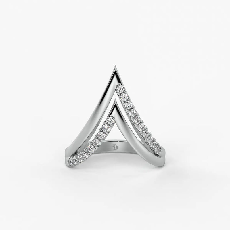 Triple Peak Chevron Fashion Ladies Ring