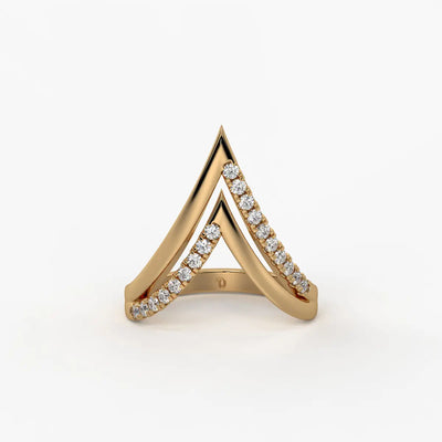 Triple Peak Chevron Fashion Ladies Ring