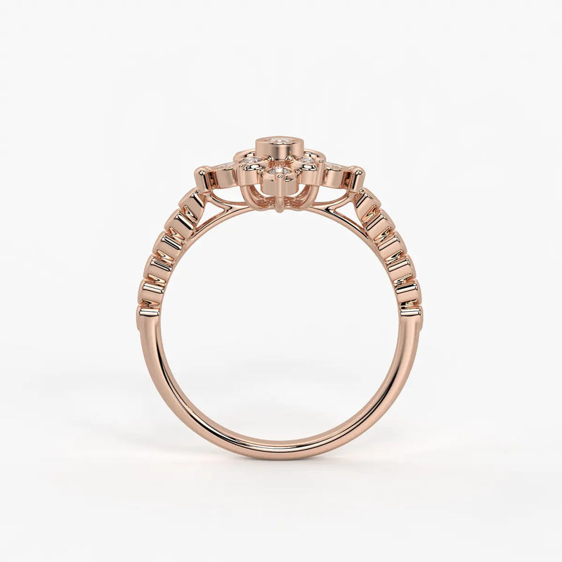 Petal Burst Diamond Ring
