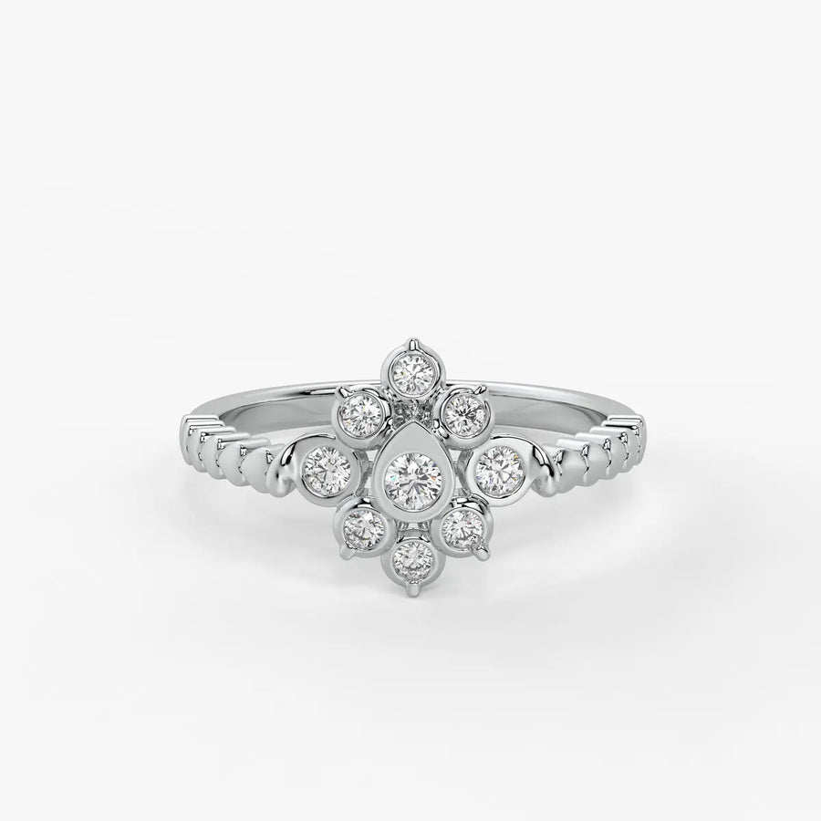 Petal Burst Diamond Ring