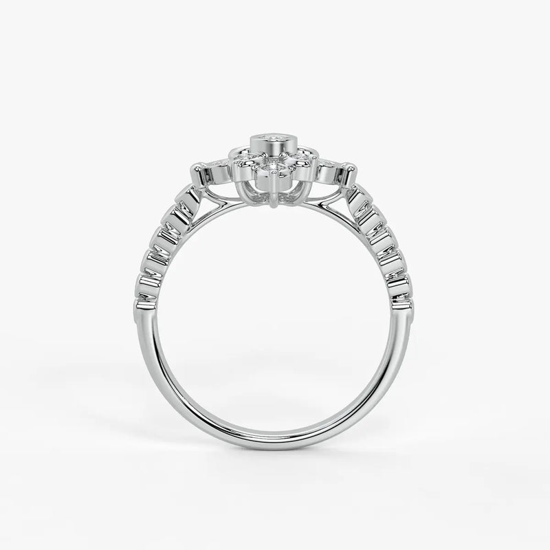 Petal Burst Diamond Ring
