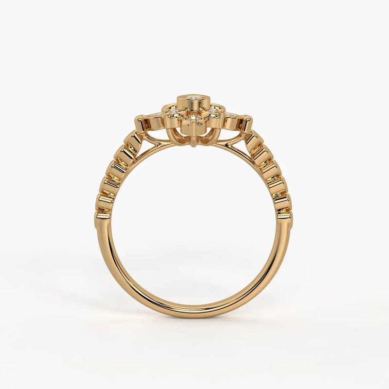 Petal Burst Diamond Ring