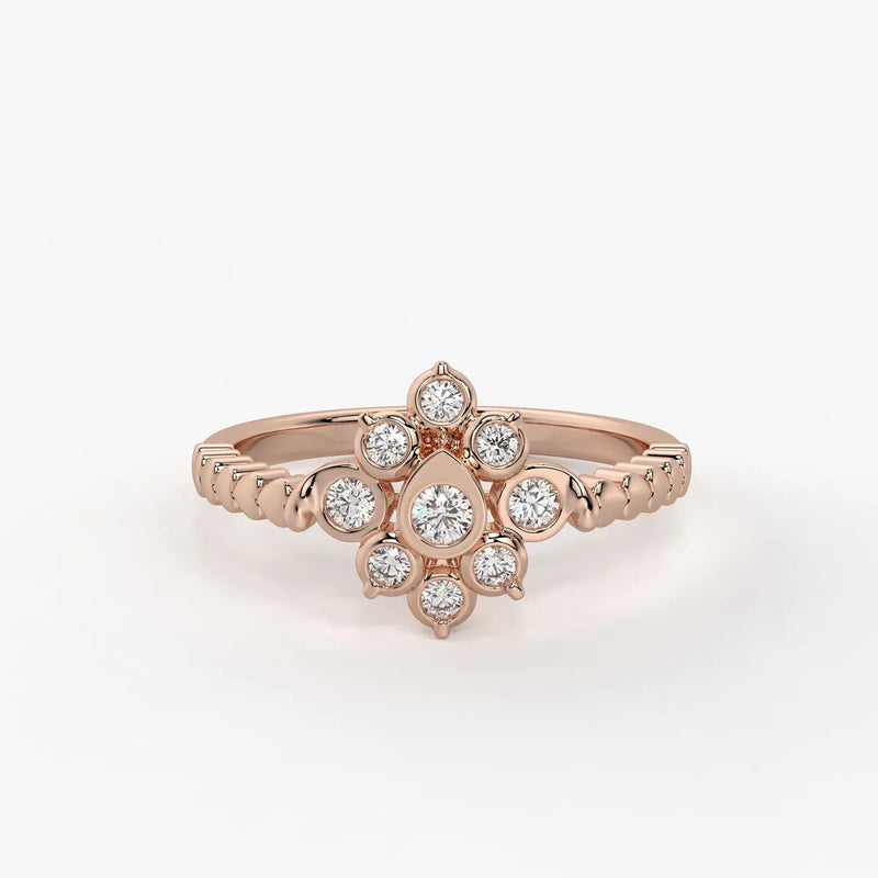 Petal Burst Diamond Ring