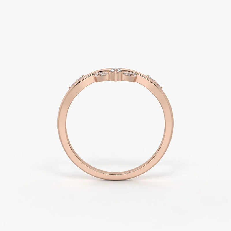 Crown Vee Diamond Ring