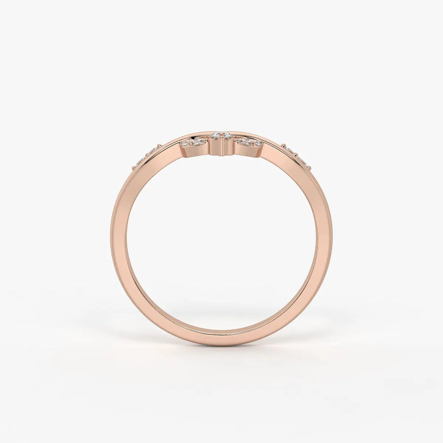 Crown Vee Diamond Ring
