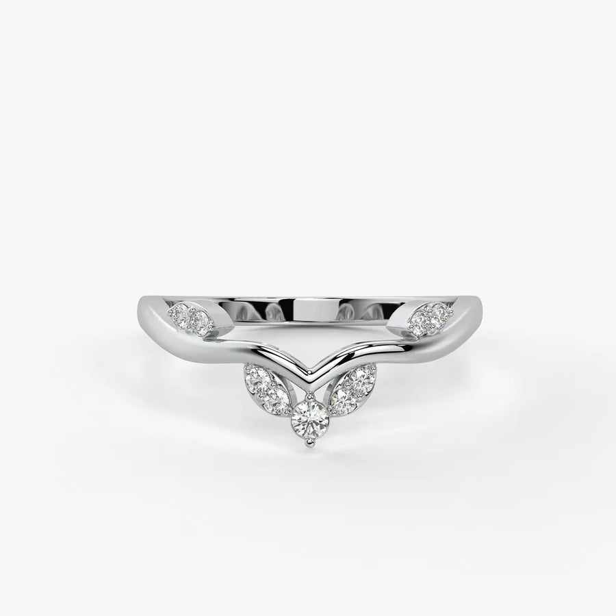 Crown Vee Diamond Ring