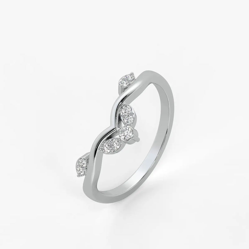 Crown Vee Diamond Ring