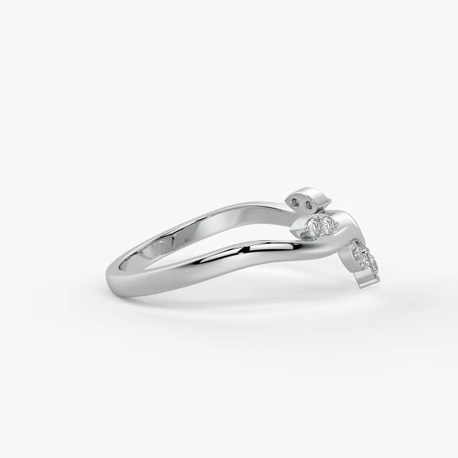 Crown Vee Diamond Ring