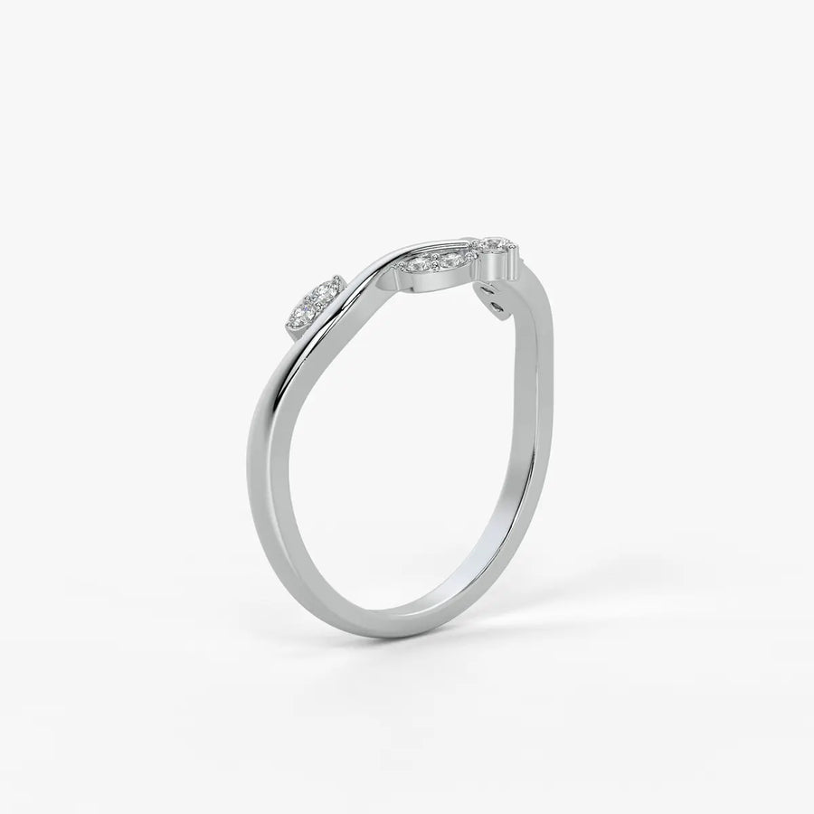 Crown Vee Diamond Ring