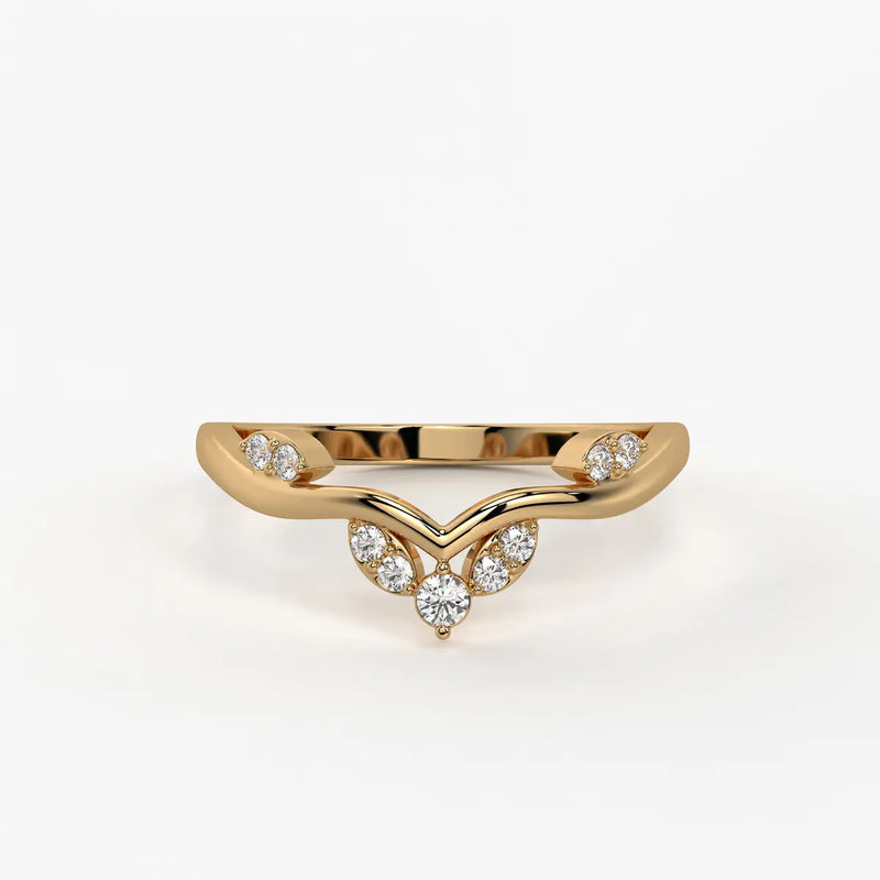 Crown Vee Diamond Ring