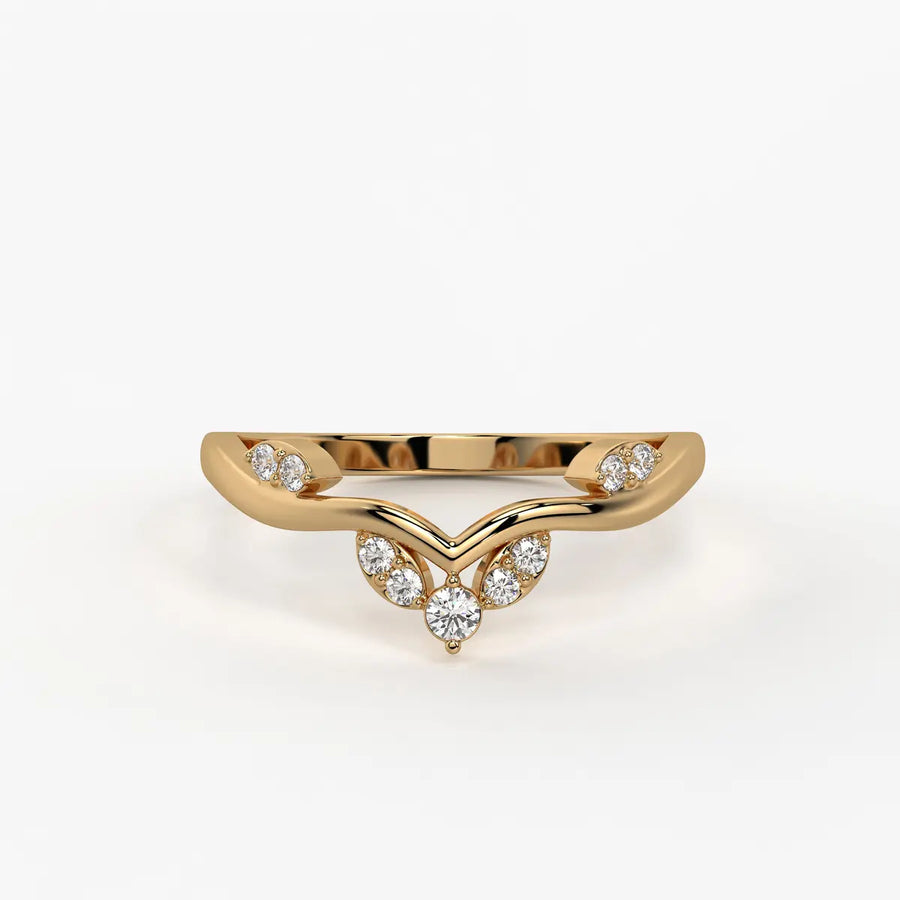 Crown Vee Diamond Ring
