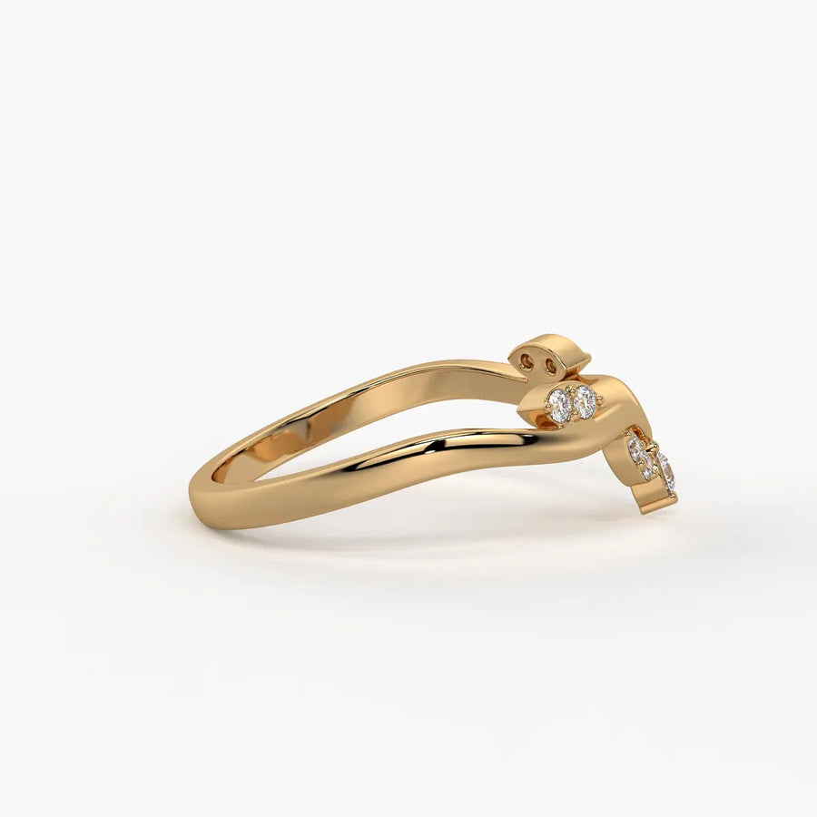 Crown Vee Diamond Ring