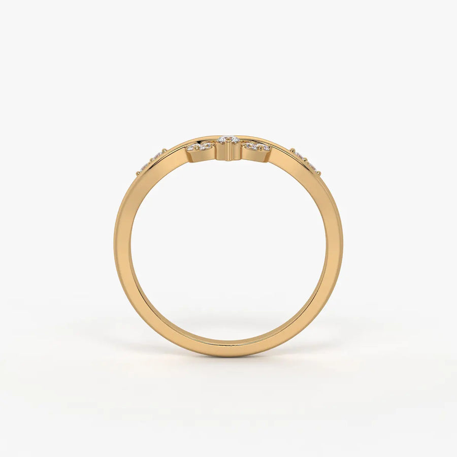 Crown Vee Diamond Ring