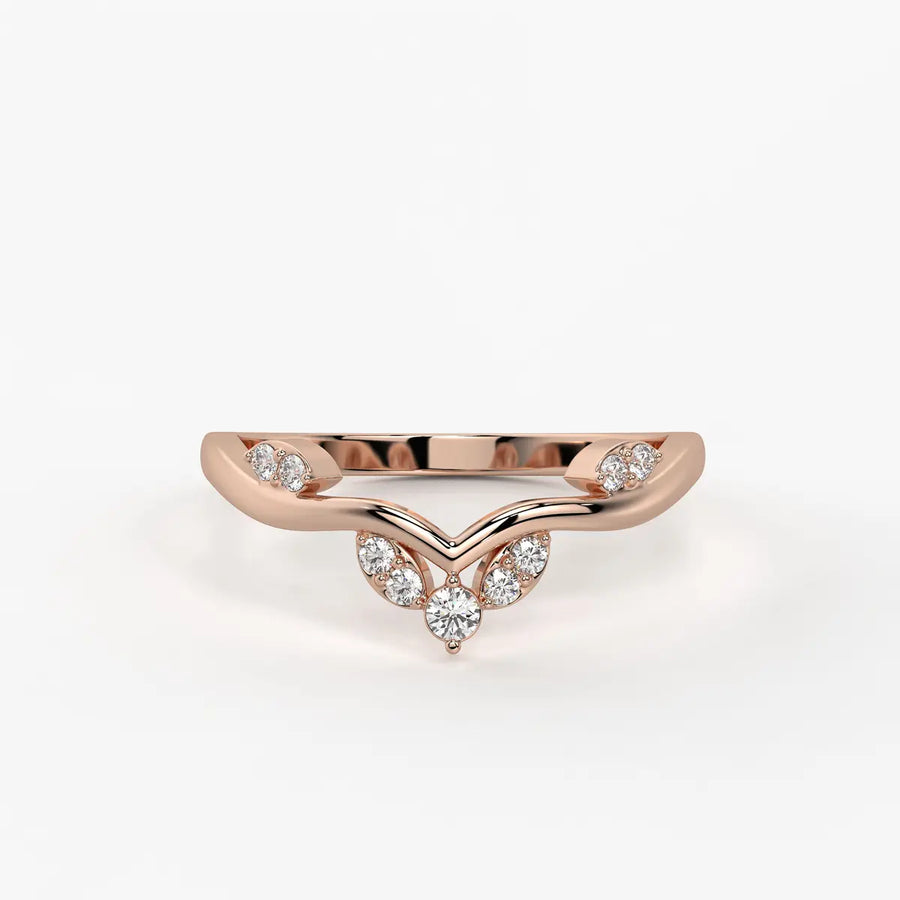 Crown Vee Diamond Ring