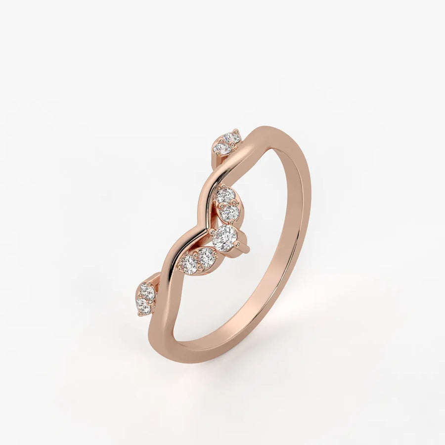 Crown Vee Diamond Ring