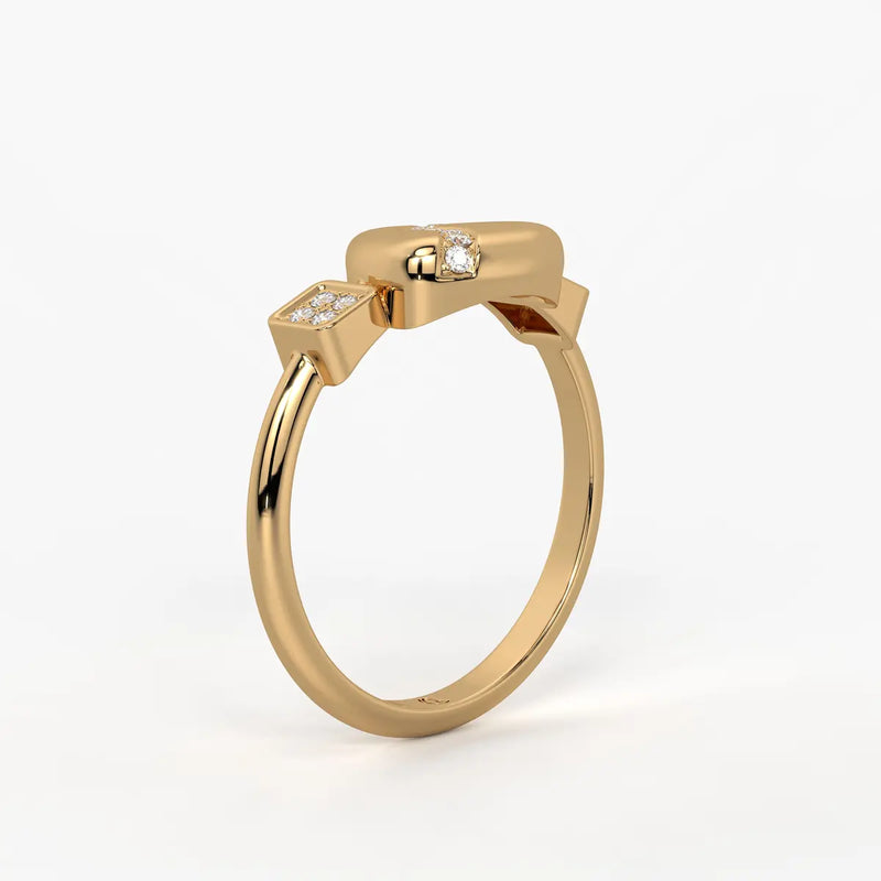 Arvielle Curva Heart Spark Ring