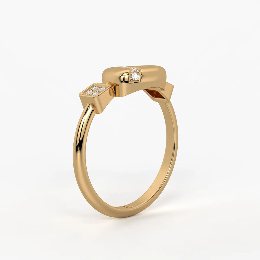 Arvielle Curva Heart Spark Ring