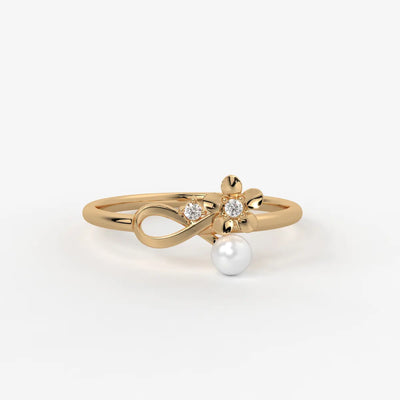 Infiora Bloom Pearl Grace Ring