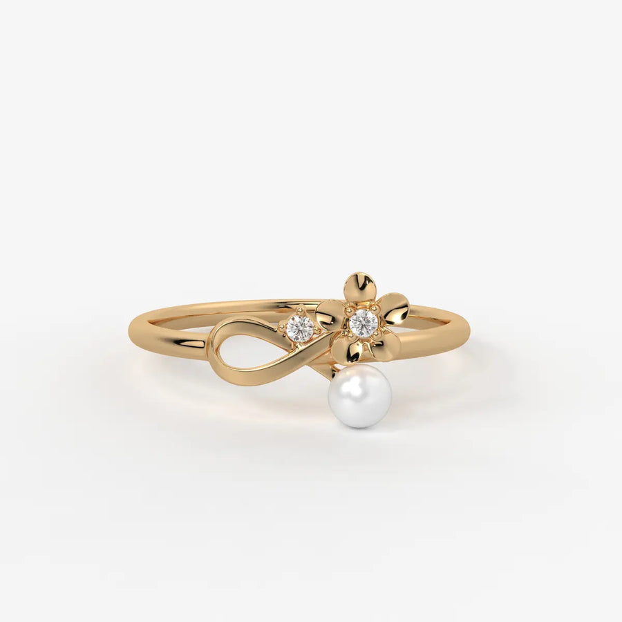Infiora Bloom Pearl Grace Ring