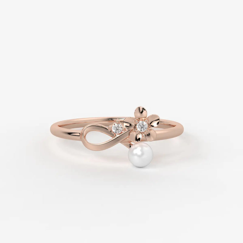 Infiora Bloom Pearl Grace Ring