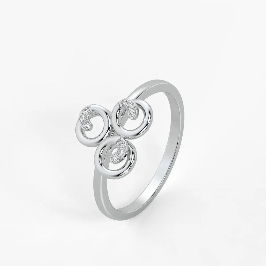 Triluna Swirl Diamond Ring