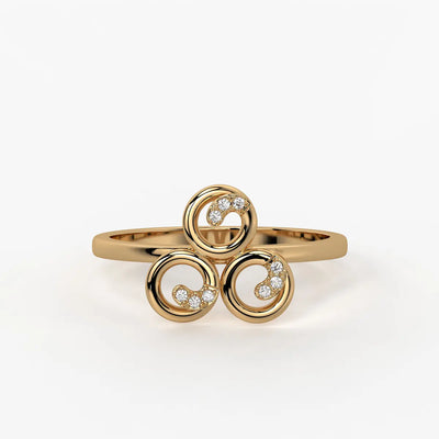Triluna Swirl Diamond Ring